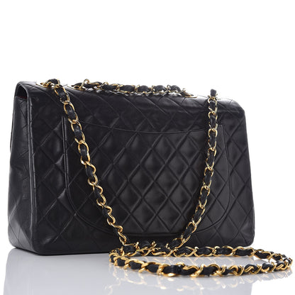 Chanel Lambskin Quilted XL Jumbo Single Flap Black 3 of 16