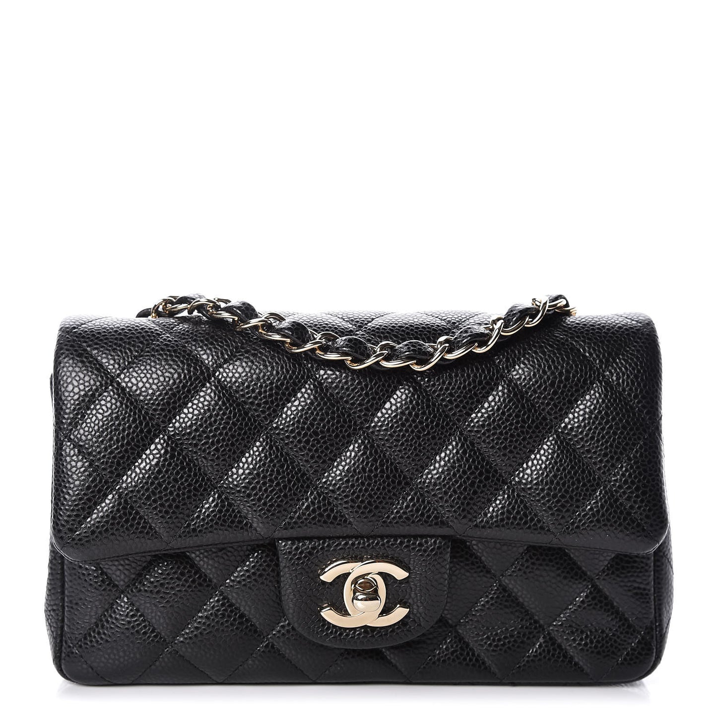 Caviar Quilted Mini Rectangular Flap Black