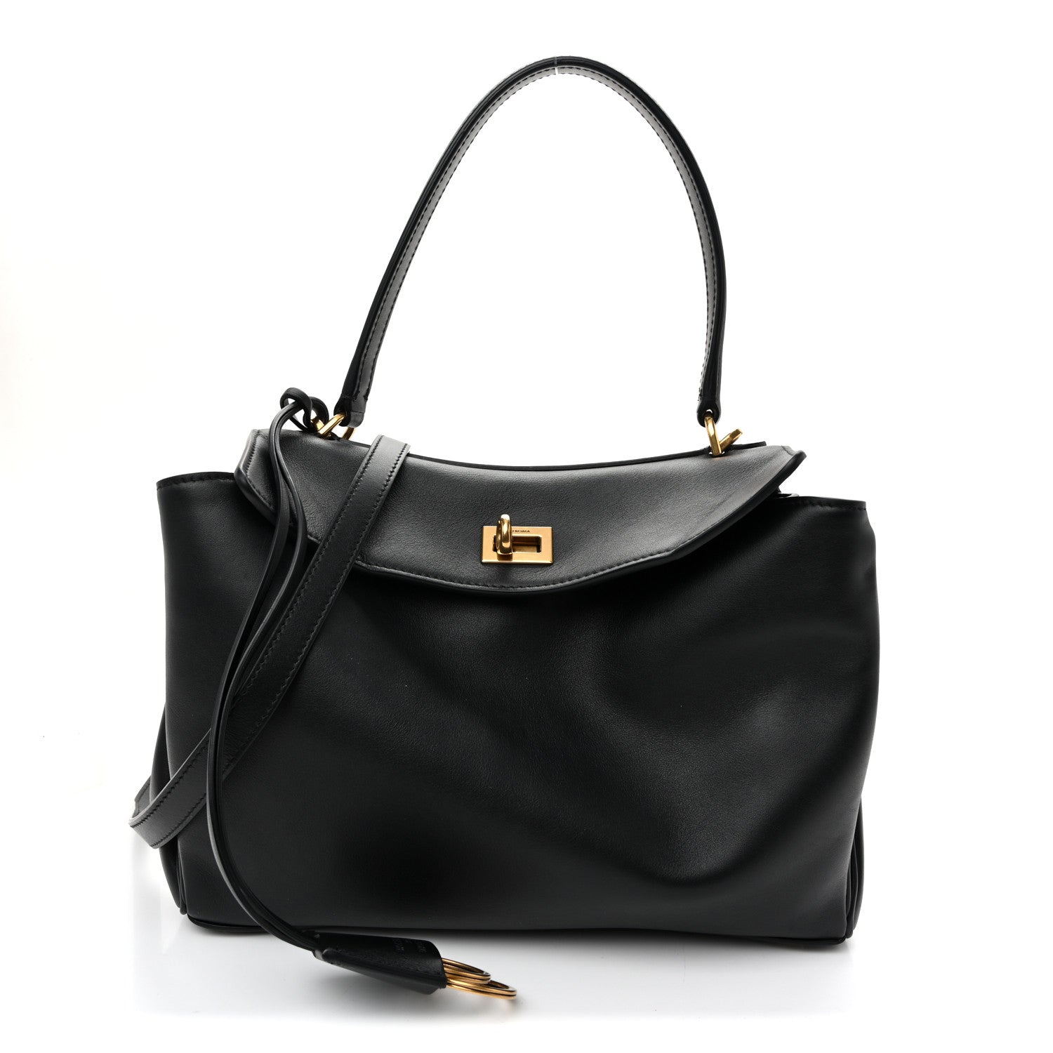 Balenciaga Natural Smooth Calfskin Small Rodeo Top Handle Handbag Black 1 of 9
