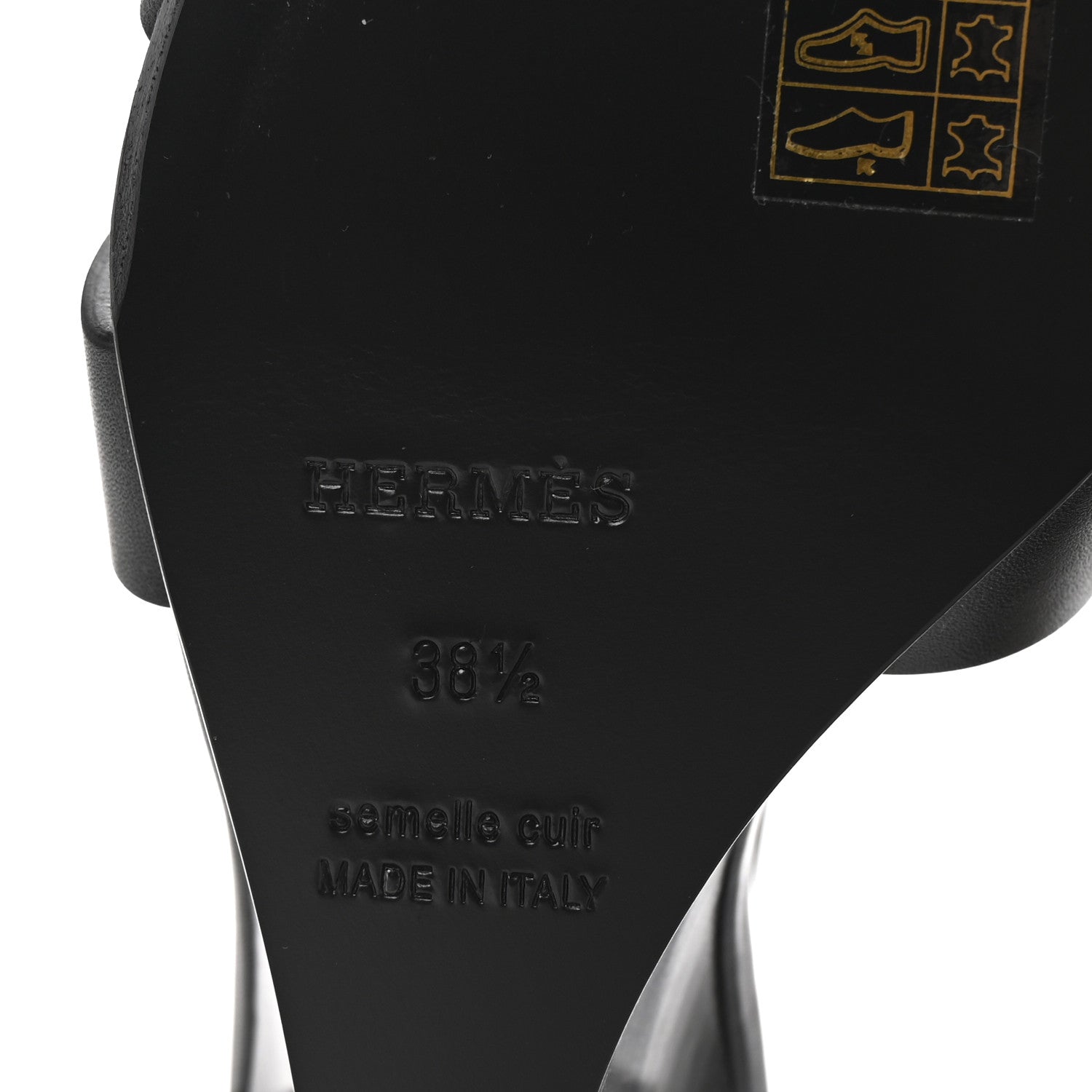 Hermes Calfskin Legend Wedge Sandals 38.5 Black 7 of 9