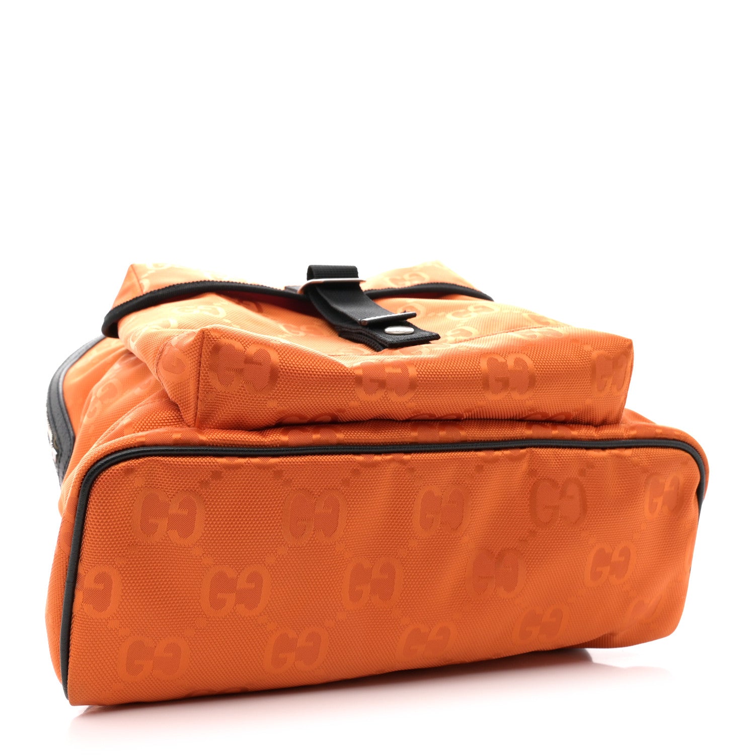 Gucci Econyl Nylon Monogram Off The Grid Backpack Carrot Orange Black 4 of 11