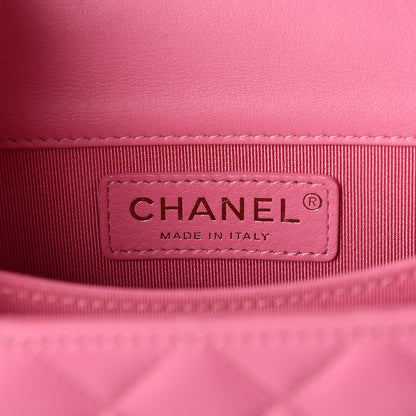 Chanel Calfskin Quilted North South Boy Flap Pink 6 of 10