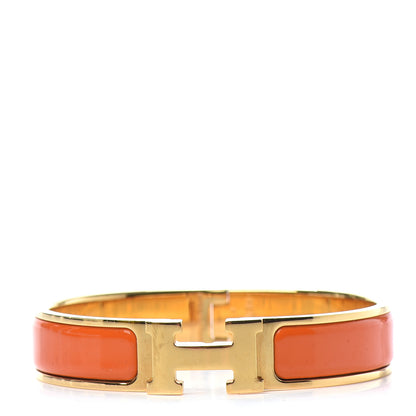 Hermes Enamel Narrow Clic Clac H Bracelet PM Orange 1 of 4