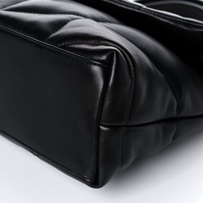 Saint Laurent Lambskin Quilted Small Loulou Puffer Monogram Chain Satchel Black 11 of 13