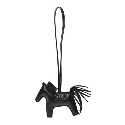 Hermes Milo Lambskin Matte Alligator Touch Grigri Rodeo Horse Bag Charm PM So Black 1 of 4