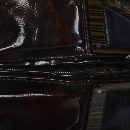 Fendi Patent Zucca To You Satchel Tobacco 15 of 15