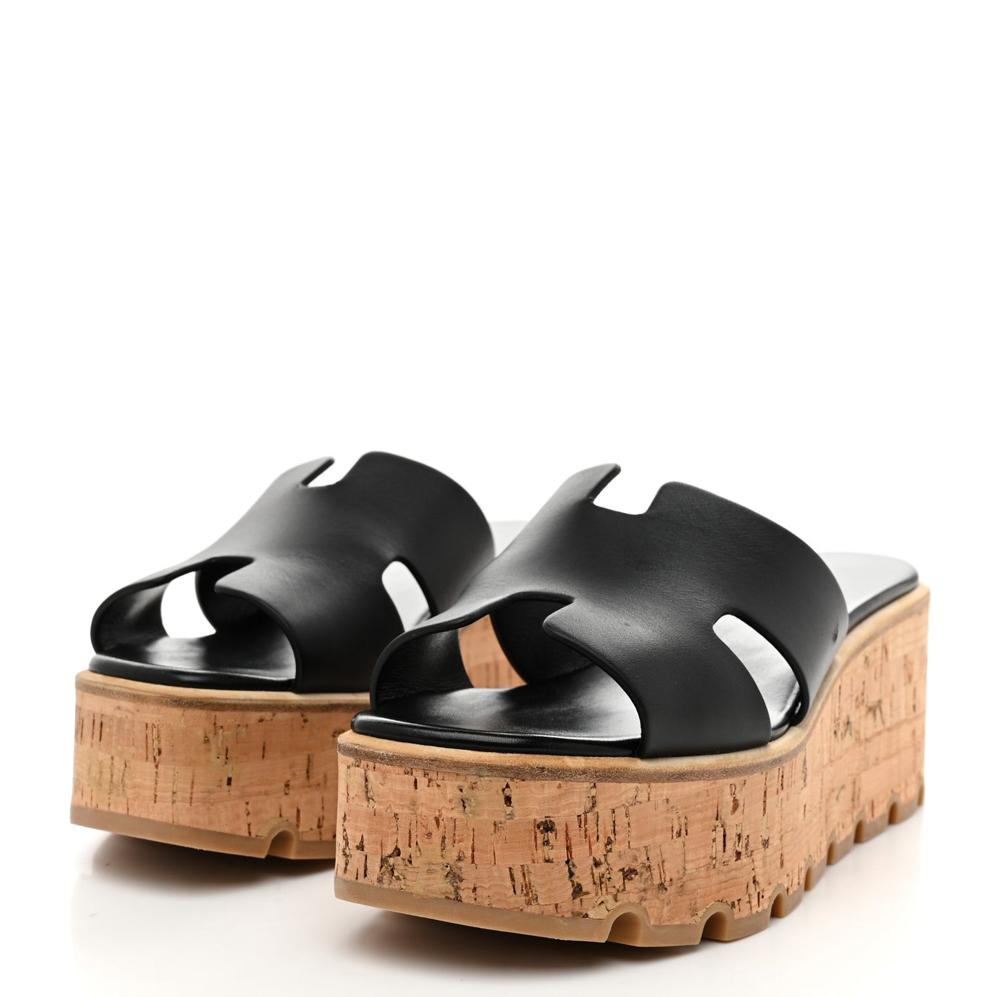 Calfskin Cork Eze 30 Sandals 37 Black