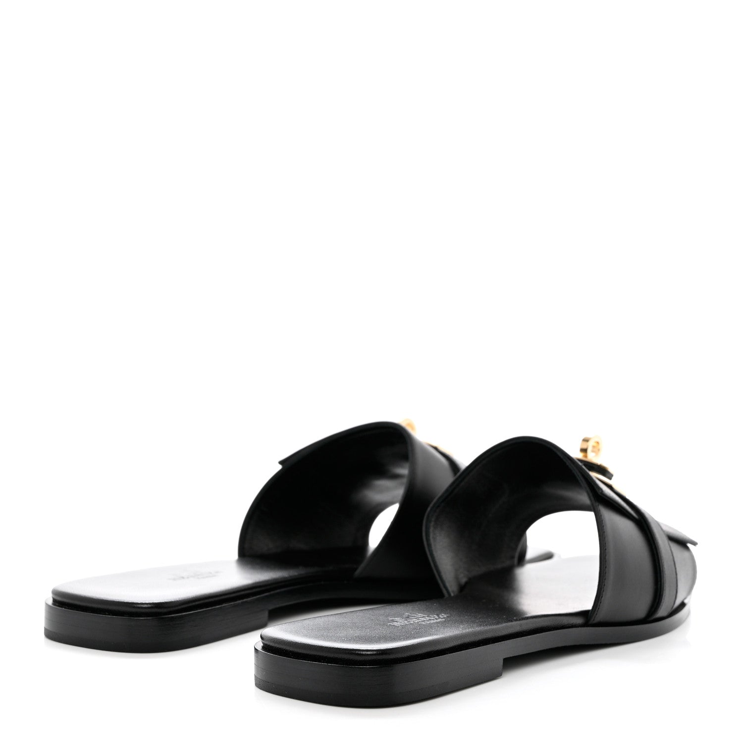 Hermes Calfskin Giulia Sandals 39 Black 4 of 9