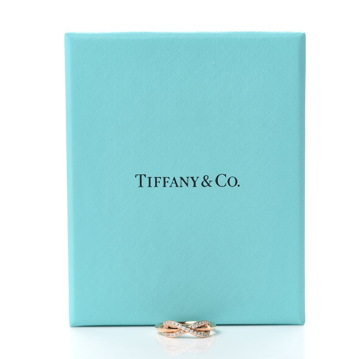 Tiffany 18K Rose Gold Diamond Infinity Ring 50 5.25 5 of 5