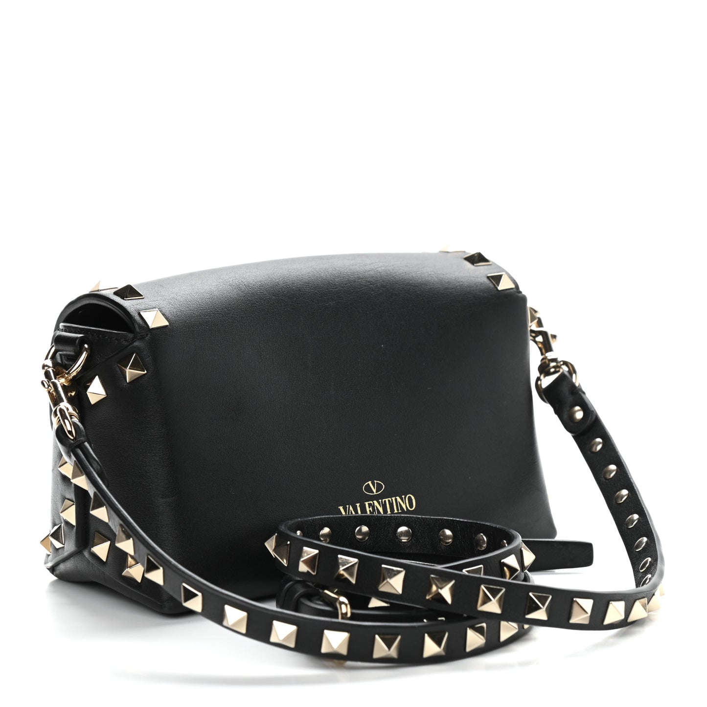 Vitello Mini Rockstud Crossbody Bag Black