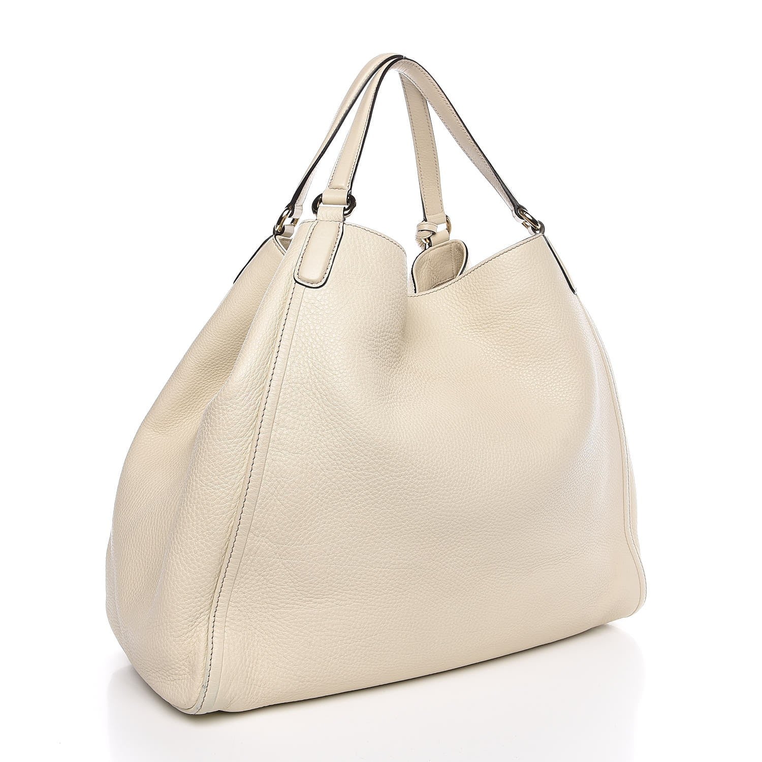 Gucci Pebbled Calfskin Large Soho Shoulder Bag Off White 3 of 9