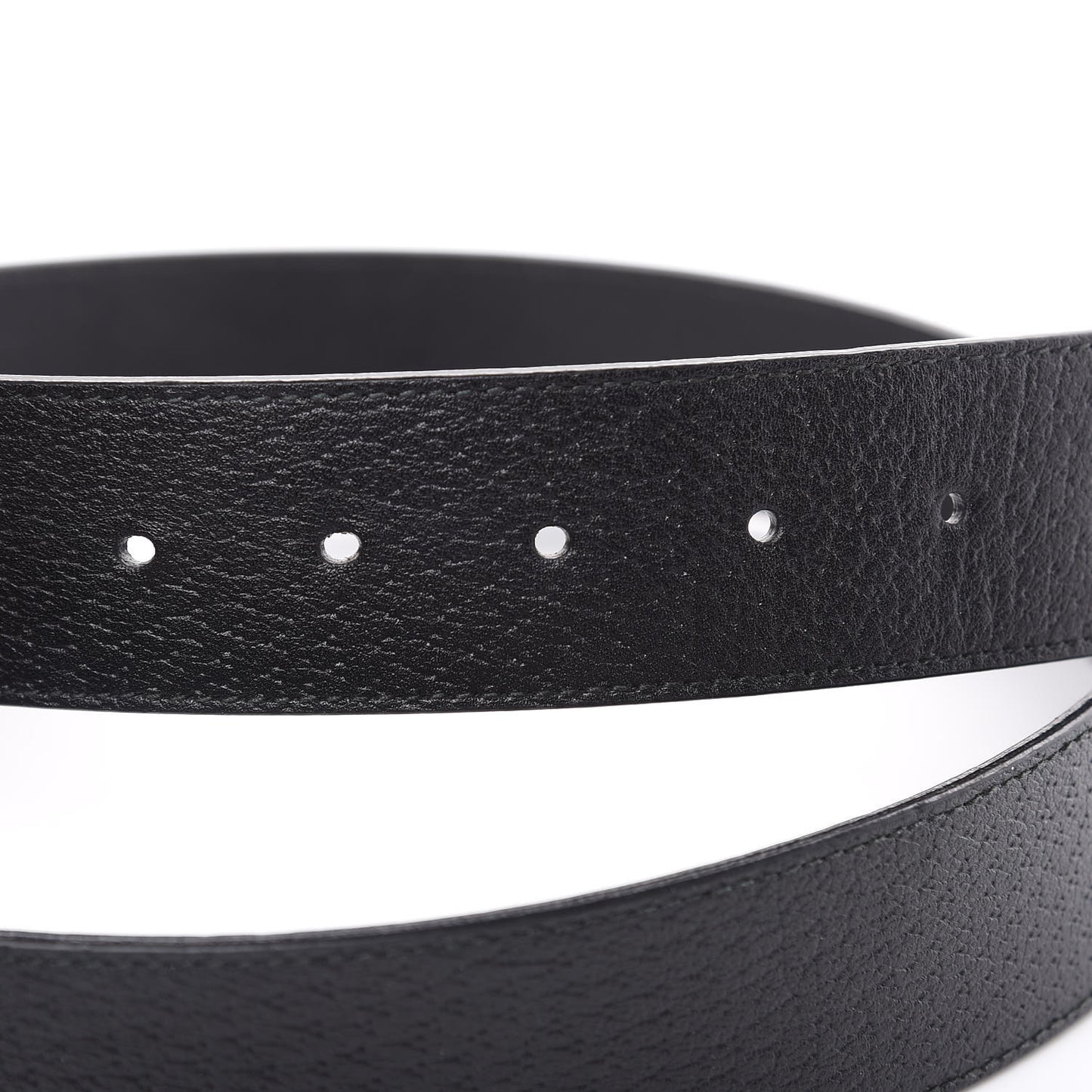Textured Dollar Calfskin Nickel Double G 40mm Belt 95 38 Black