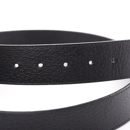 Gucci Textured Dollar Calfskin Nickel Double G 40mm Belt 95 38 Black 6 of 6