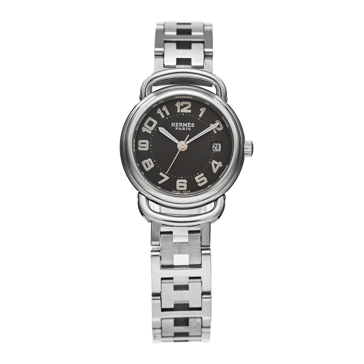 Hermes Stainless Steel 25mm Pullman Quartz Watch Grey 1 of 5