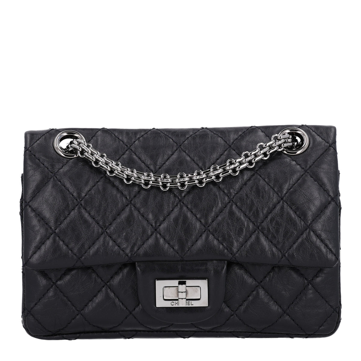 Chanel Aged Calfskin Quilted 2.55 Reissue Mini Flap Black 1 of 10