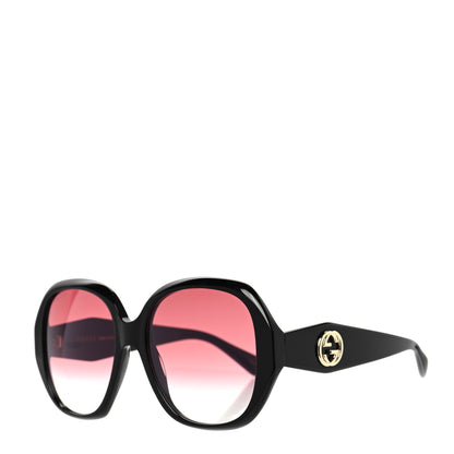Gucci Acetate Round Frame Sunglasses GG0796S Black 1 of 8
