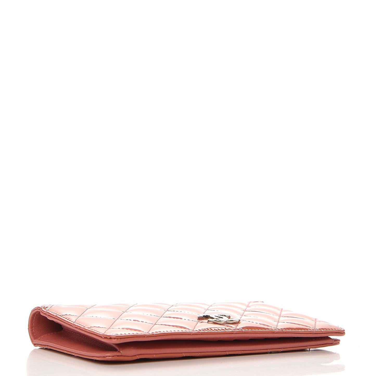 Patent Quilted Brilliant Yen Wallet Pink