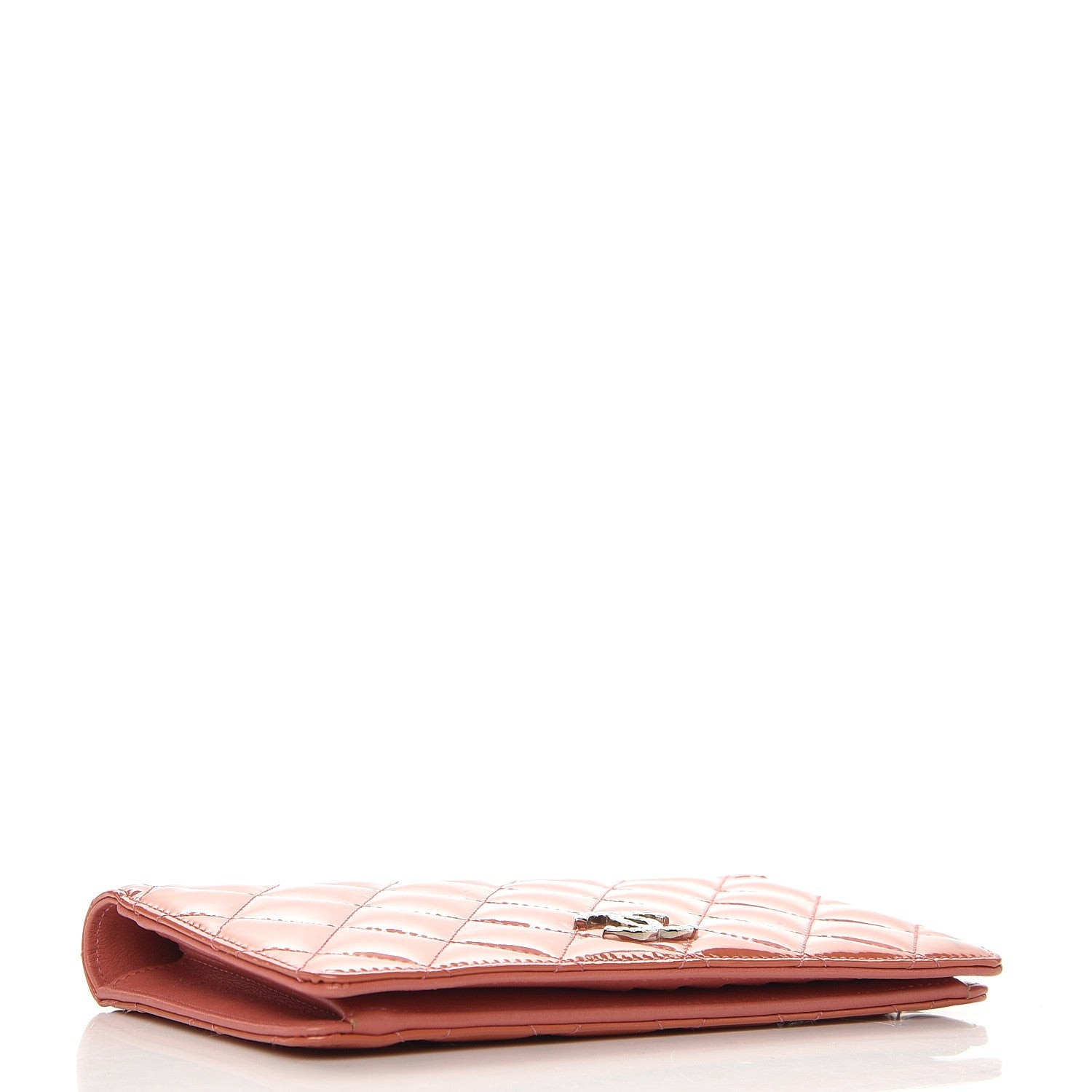 Chanel Patent Quilted Brilliant Yen Wallet Pink 4 of 12
