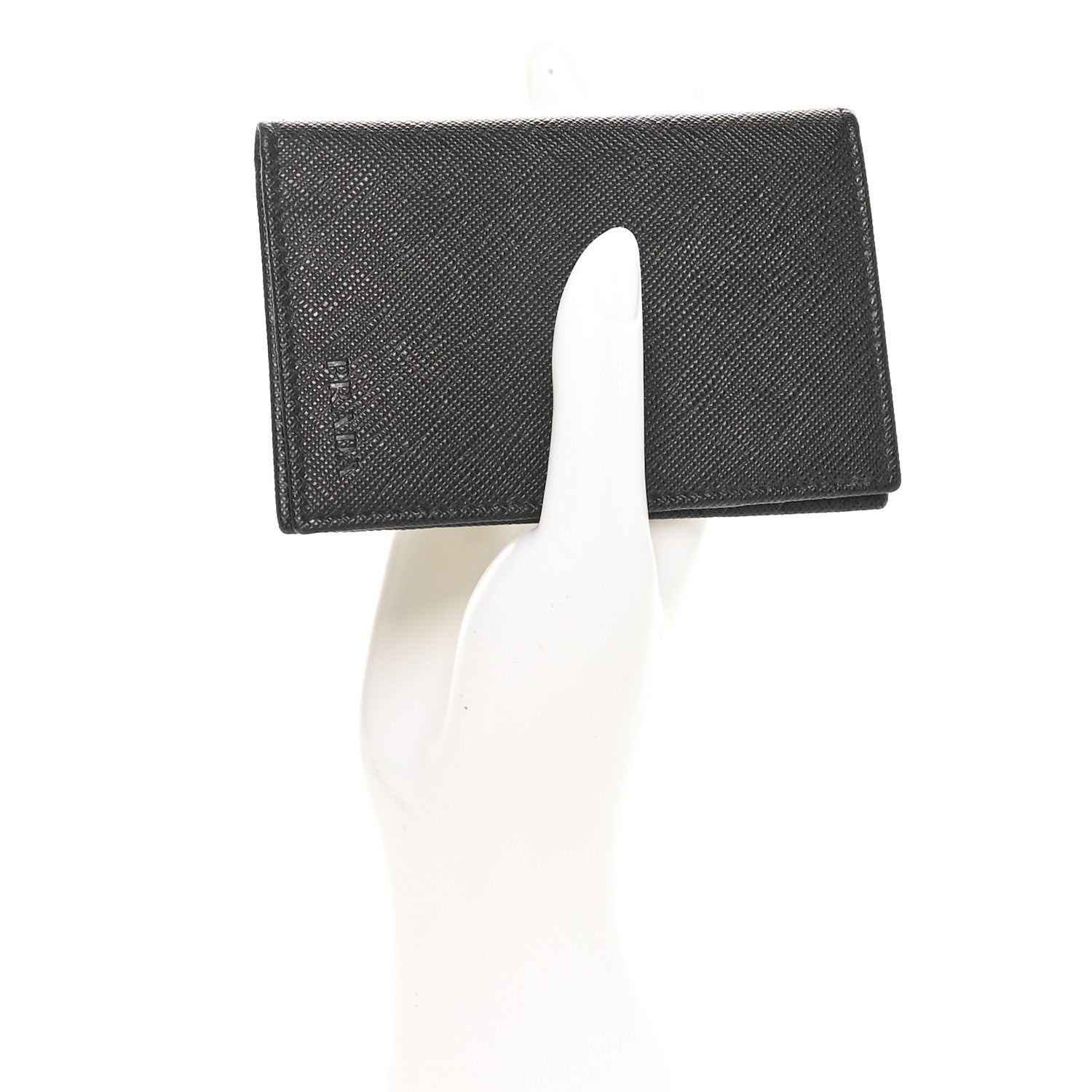 Prada Saffiano Flap Card Holder Black 2 of 7