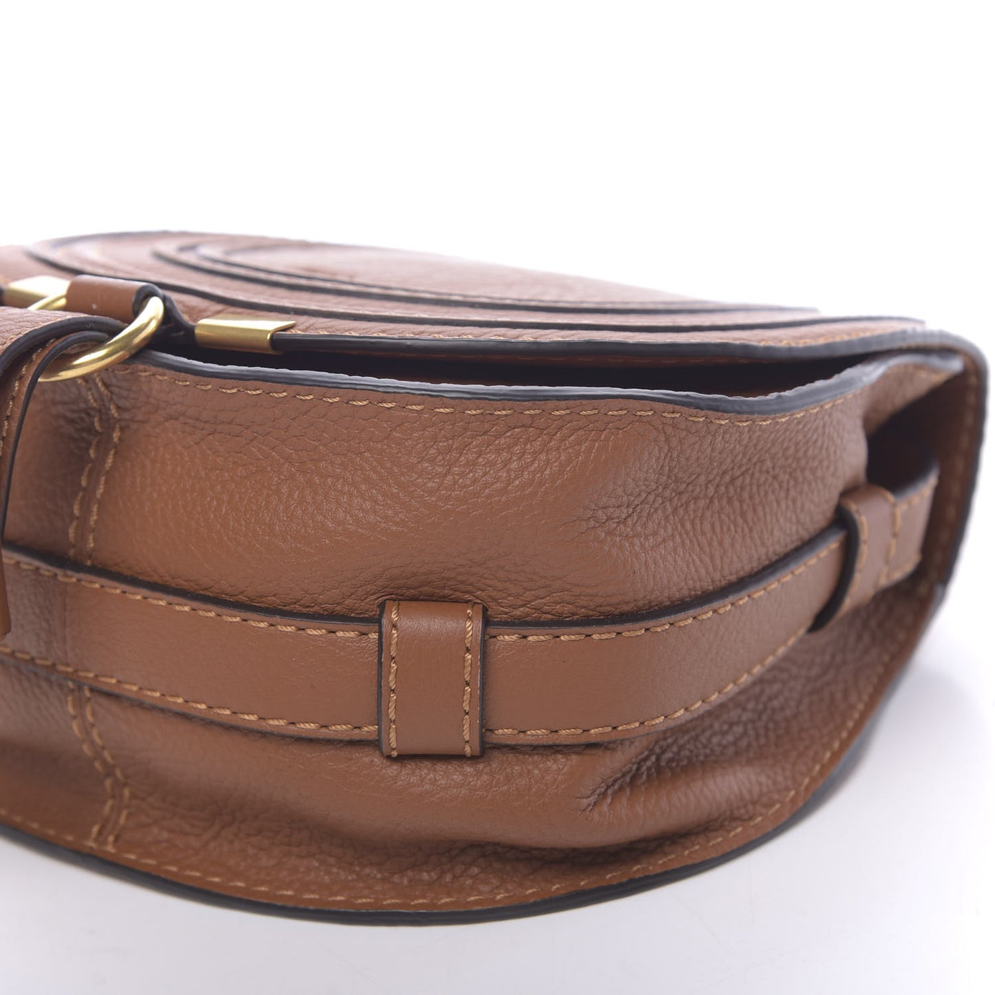 Calfskin Mini Marcie Round Crossbody Bag Tan