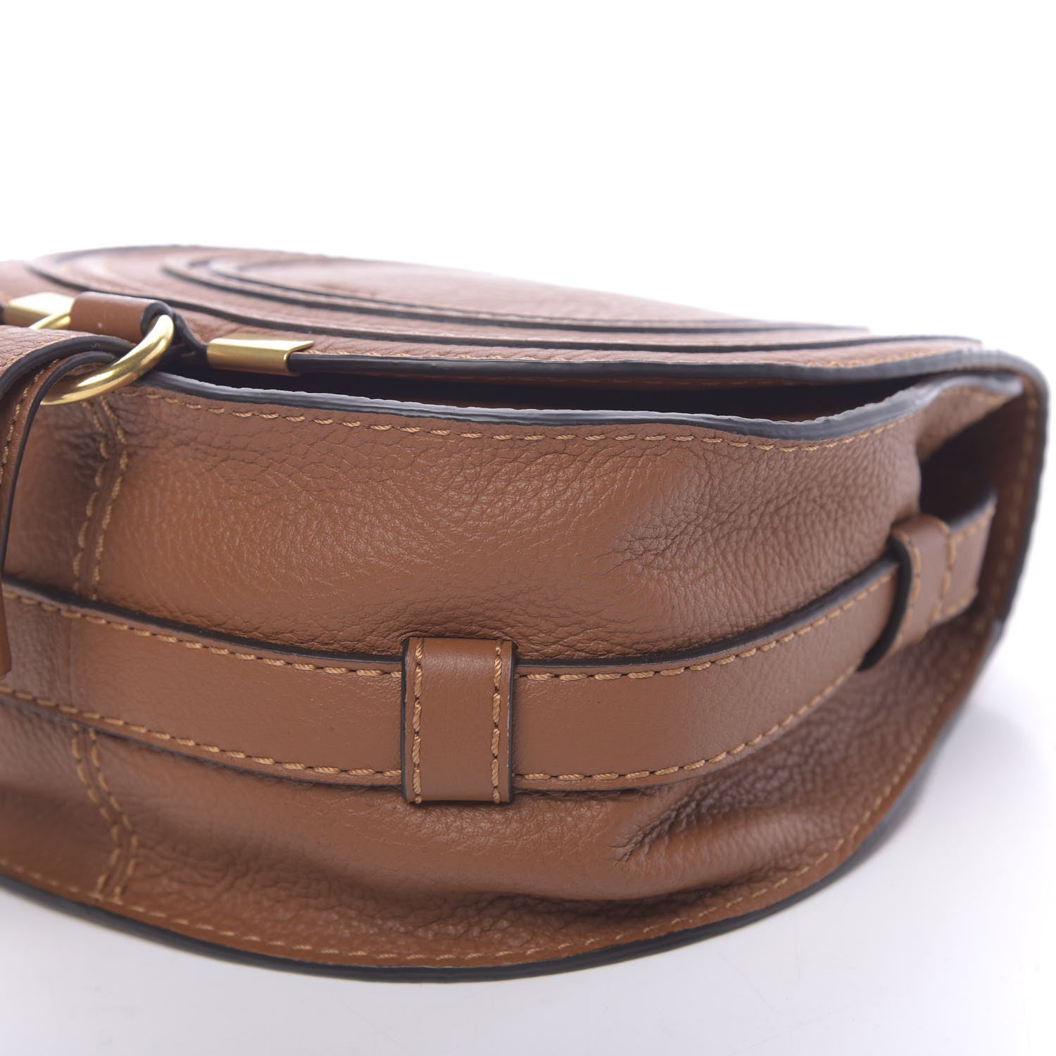Chloe Calfskin Mini Marcie Round Crossbody Bag Tan 9 of 10