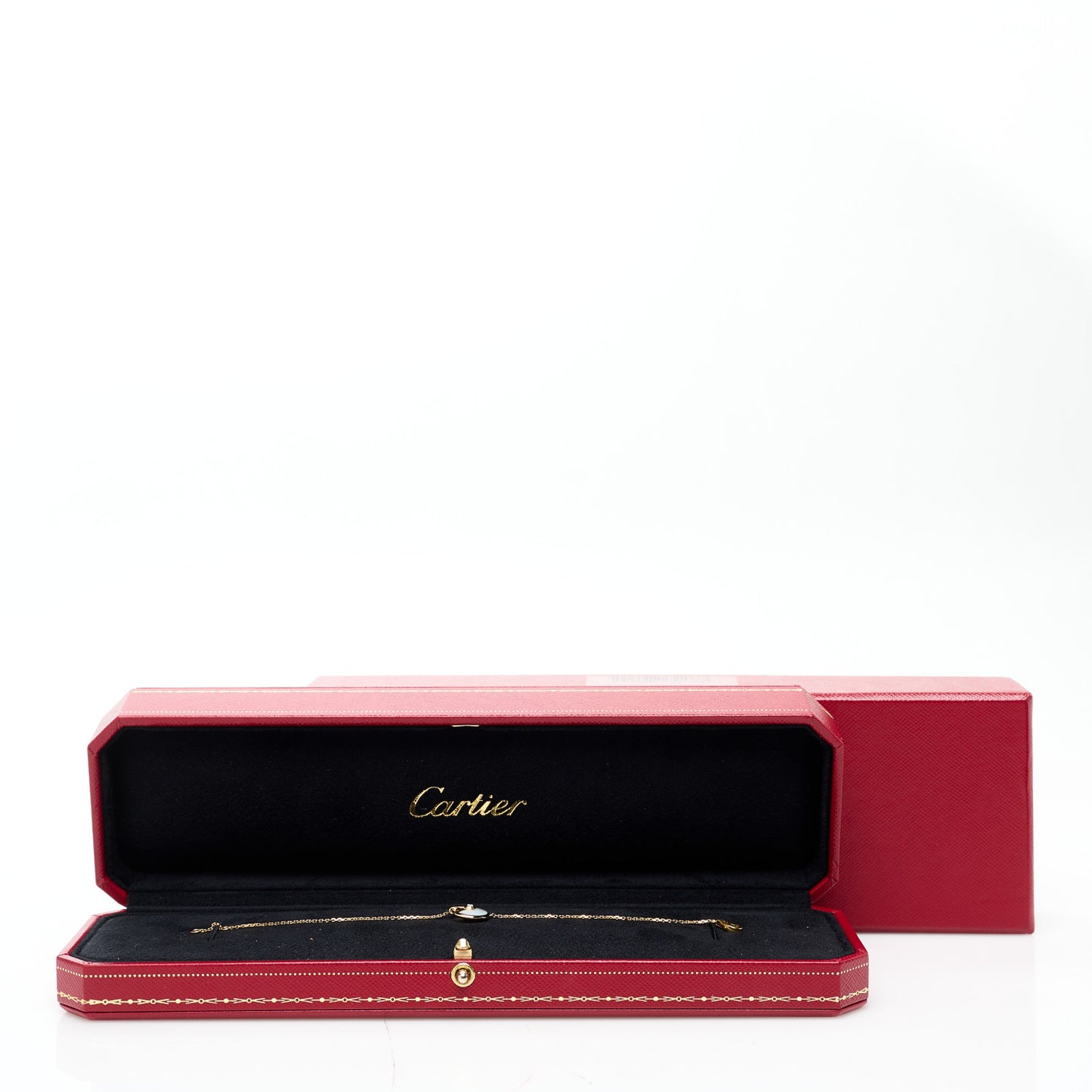 18K Yellow Gold Diamond Mother of Pearl Amulette de Cartier Bracelet