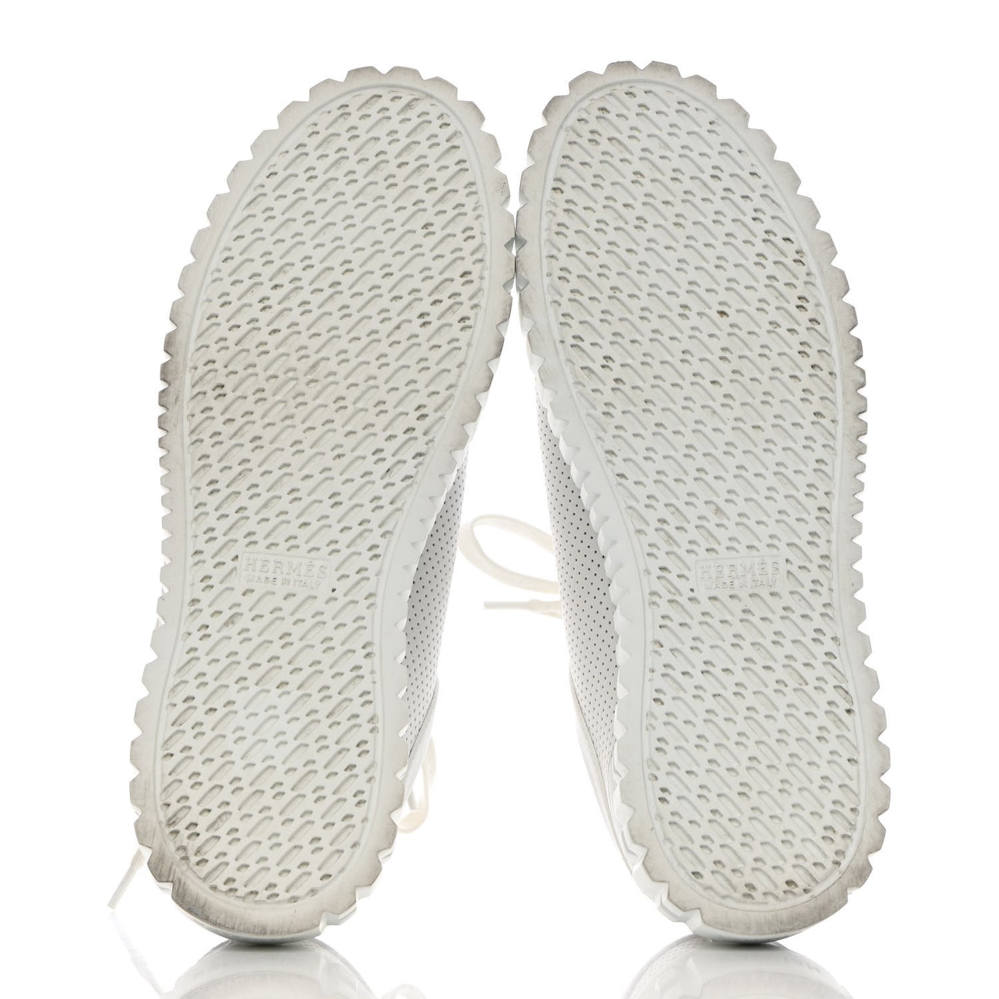 Perforated Calfskin Cross Sneakers 36 White