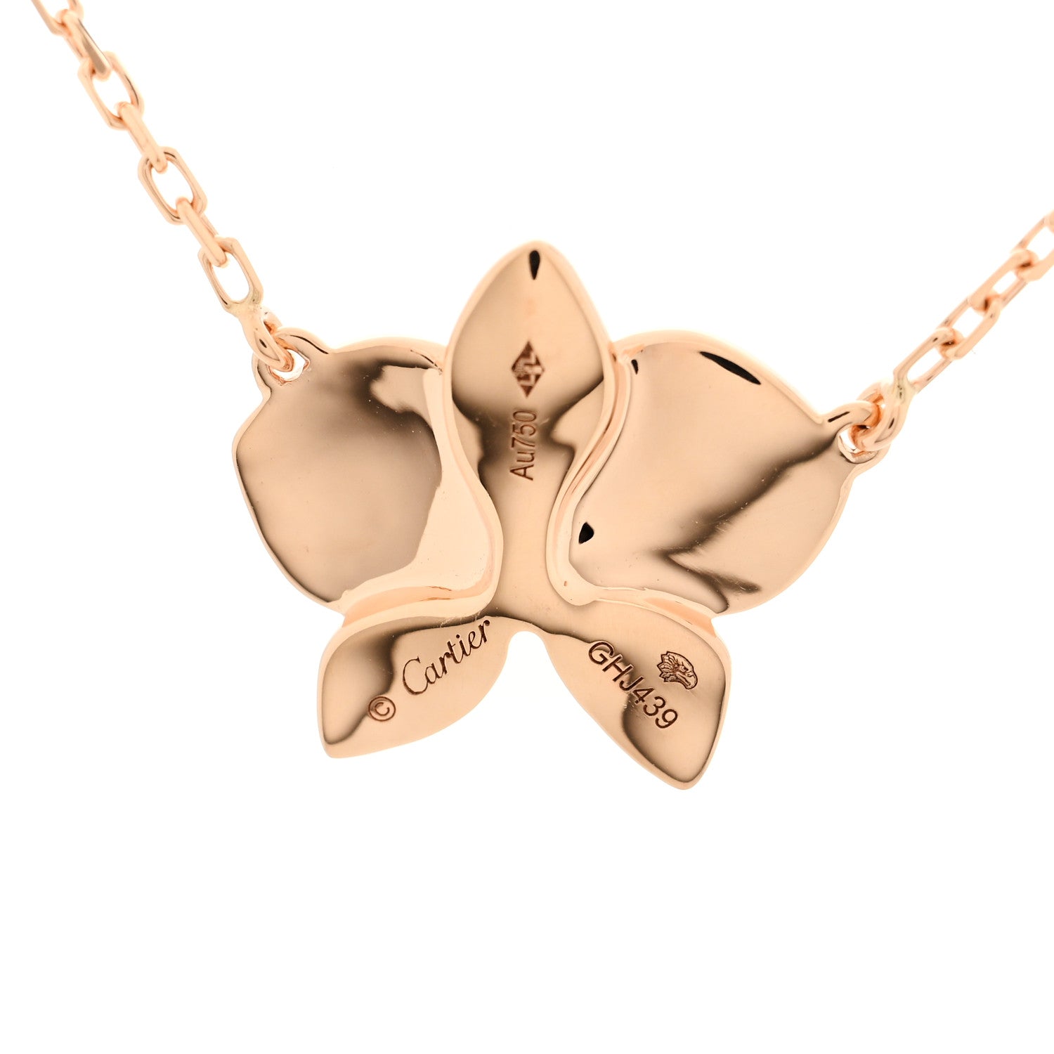 Cartier 18K Pink Gold Diamond Caresse D'Orchidees Par Cartier Pendant Necklace 4 of 5