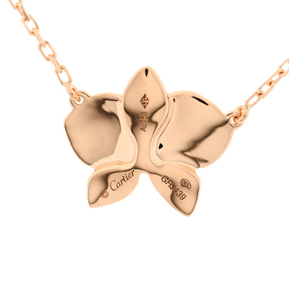 Cartier 18K Pink Gold Diamond Caresse D'Orchidees Par Cartier Pendant Necklace 4 of 5