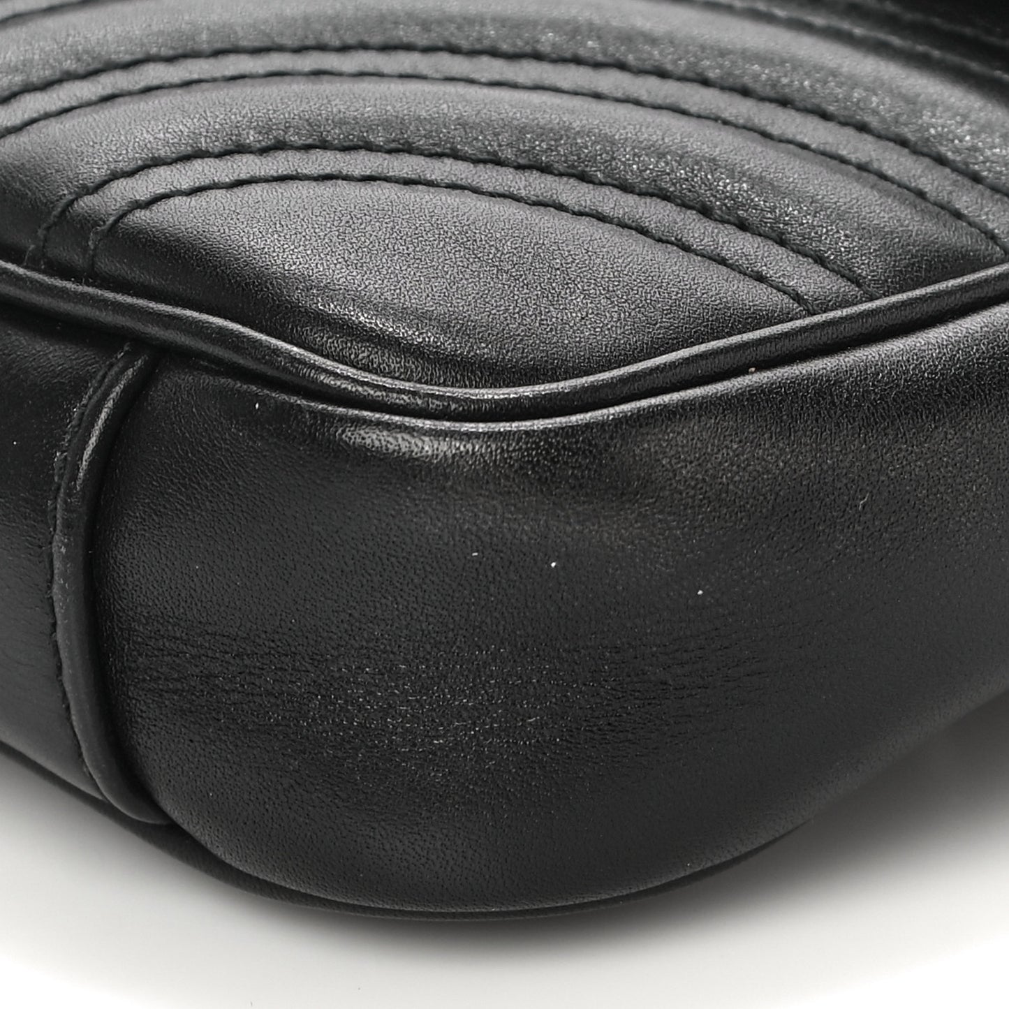 Calfskin Matelasse Pearly GG Marmont Chain Belt Bag Black