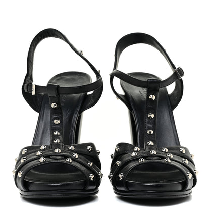 Gucci Nappa Studded Melville Sandals 37.5 Black 2 of 14