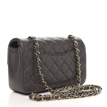 Chanel Lambskin Quilted Mini Rectangular Flap Grey 3 of 11