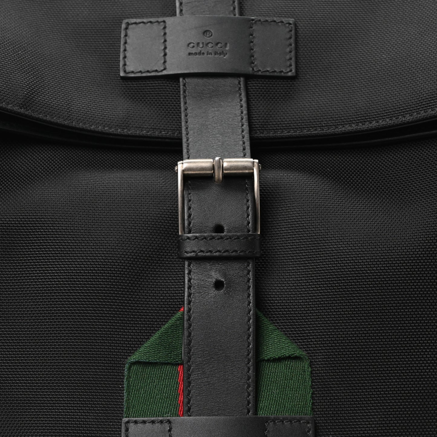 Techno Canvas Web Single Buckle Backpack Black