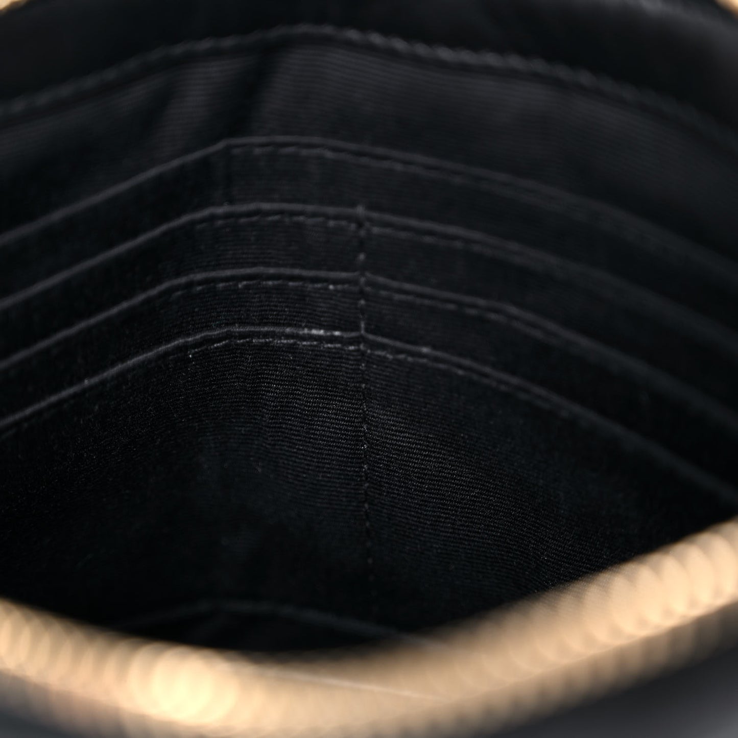Calfskin Matelasse Chevron Monogram A5 Wristlet Black