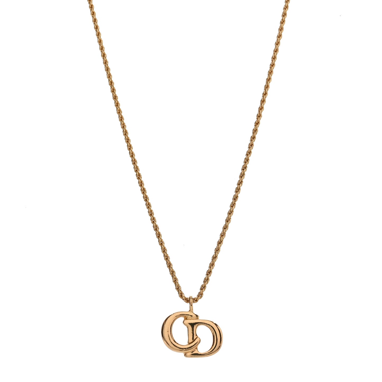 DIOR Metal CD Logo Pendant Necklace Gold