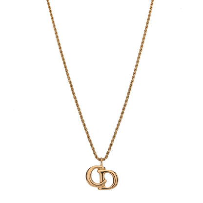 Christian Dior DIOR Metal CD Logo Pendant Necklace Gold 1 of 4