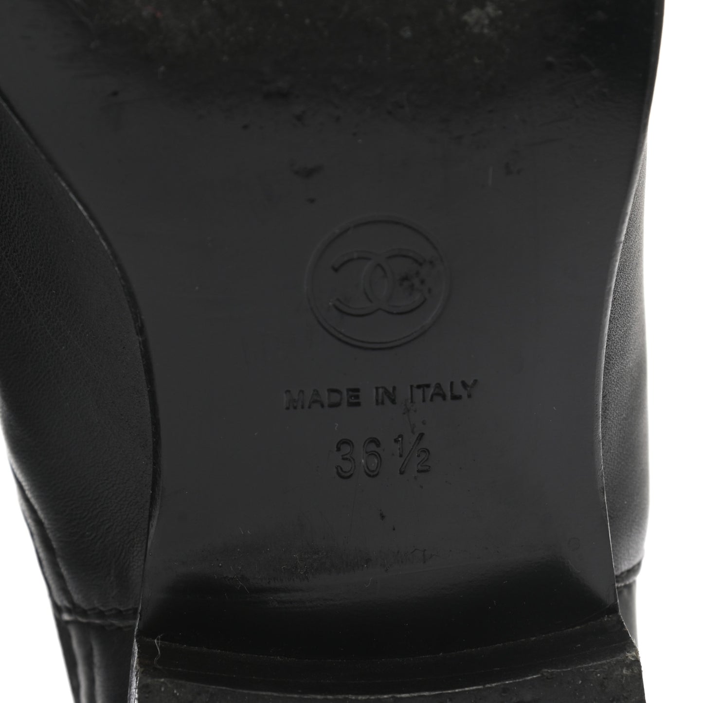 Calfskin Elastic Short Boots 36.5 Black