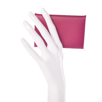 Hermes Chevre Mysore Calvi Card Case Rose Pourpre 2 of 9