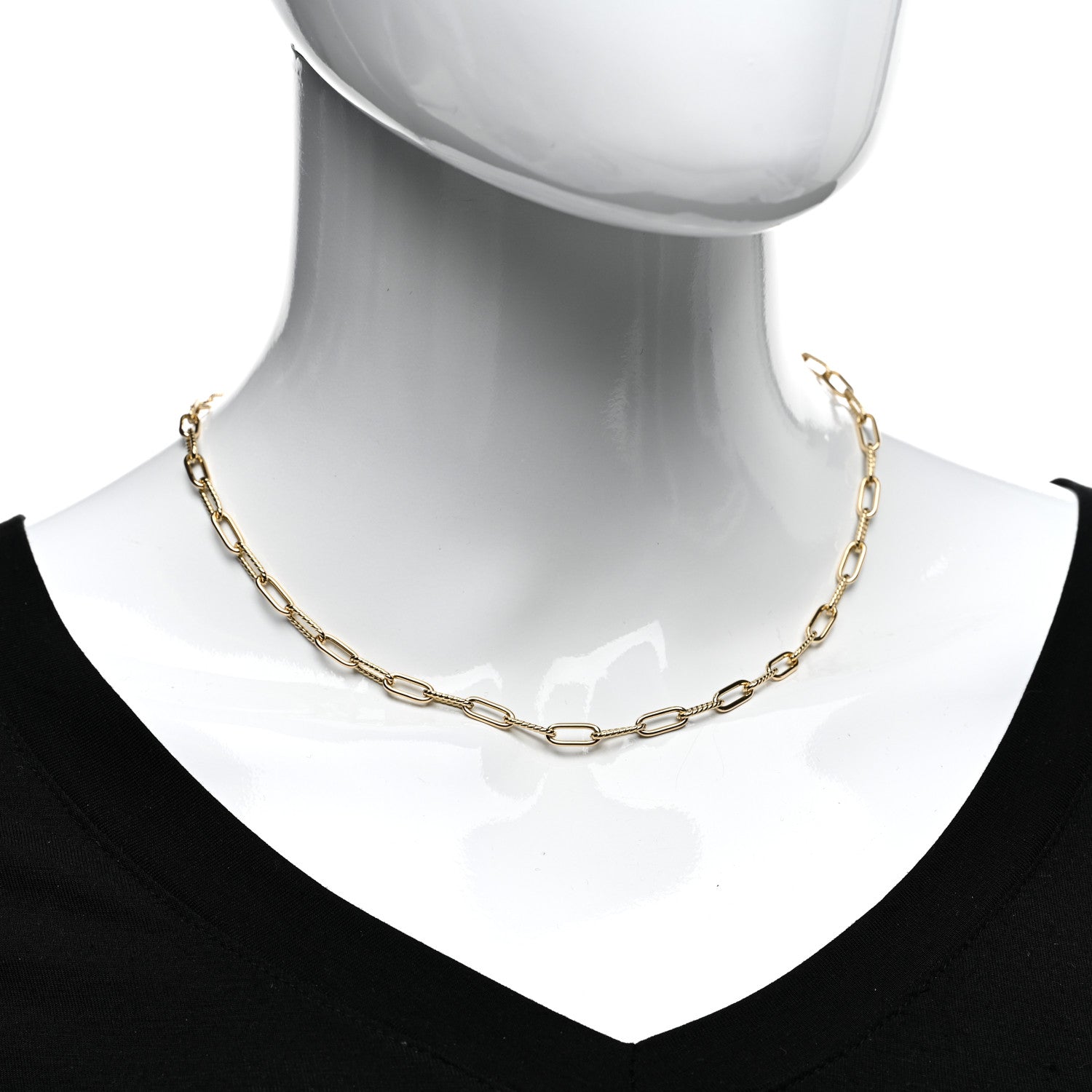 Roberto Coin 18K Yellow Gold Paper Clip Link Necklace 2 of 4