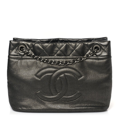 Chanel Metallic Caviar Quilted CC Timeless Tote Dark Silver 1 of 9
