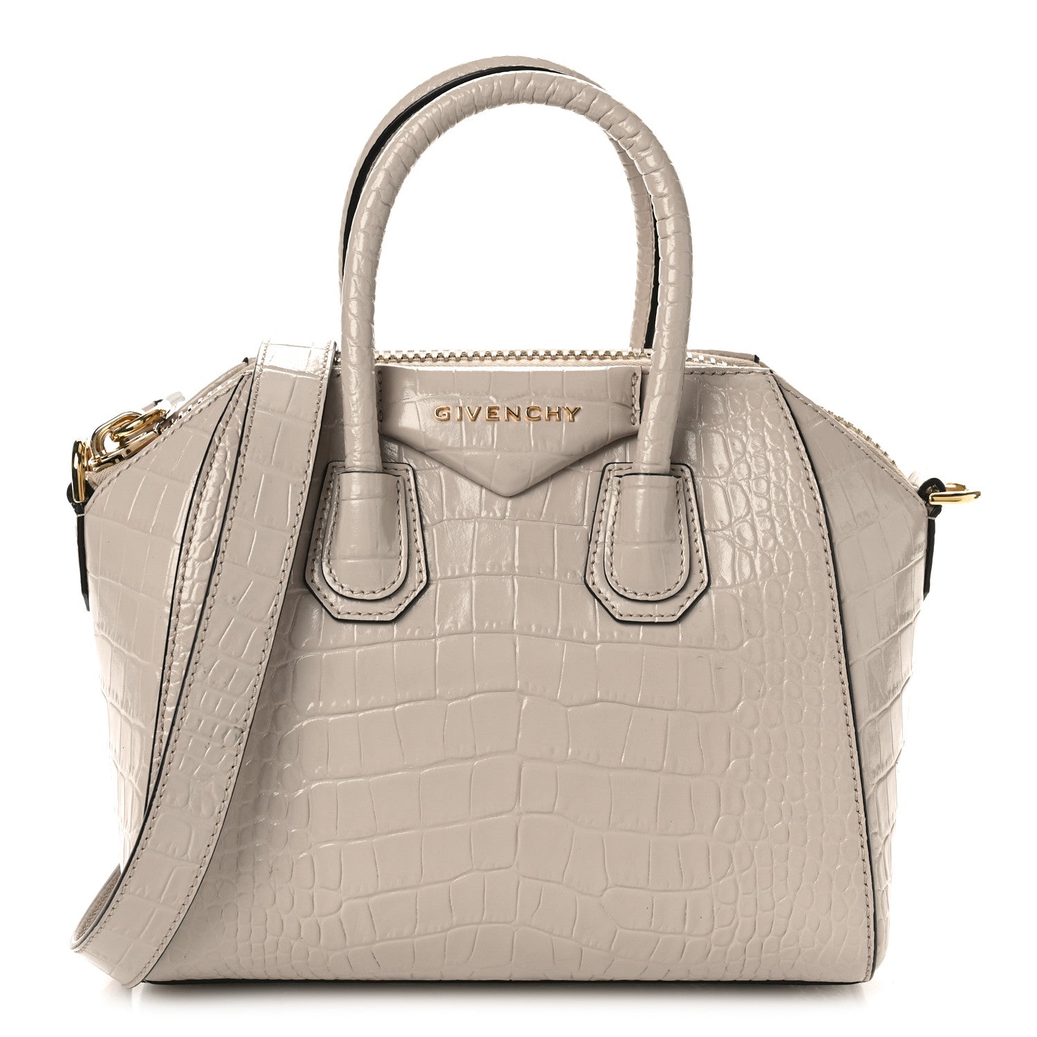 Givenchy Calfskin Crocodile Embossed Mini Antigona Dune 1 of 12