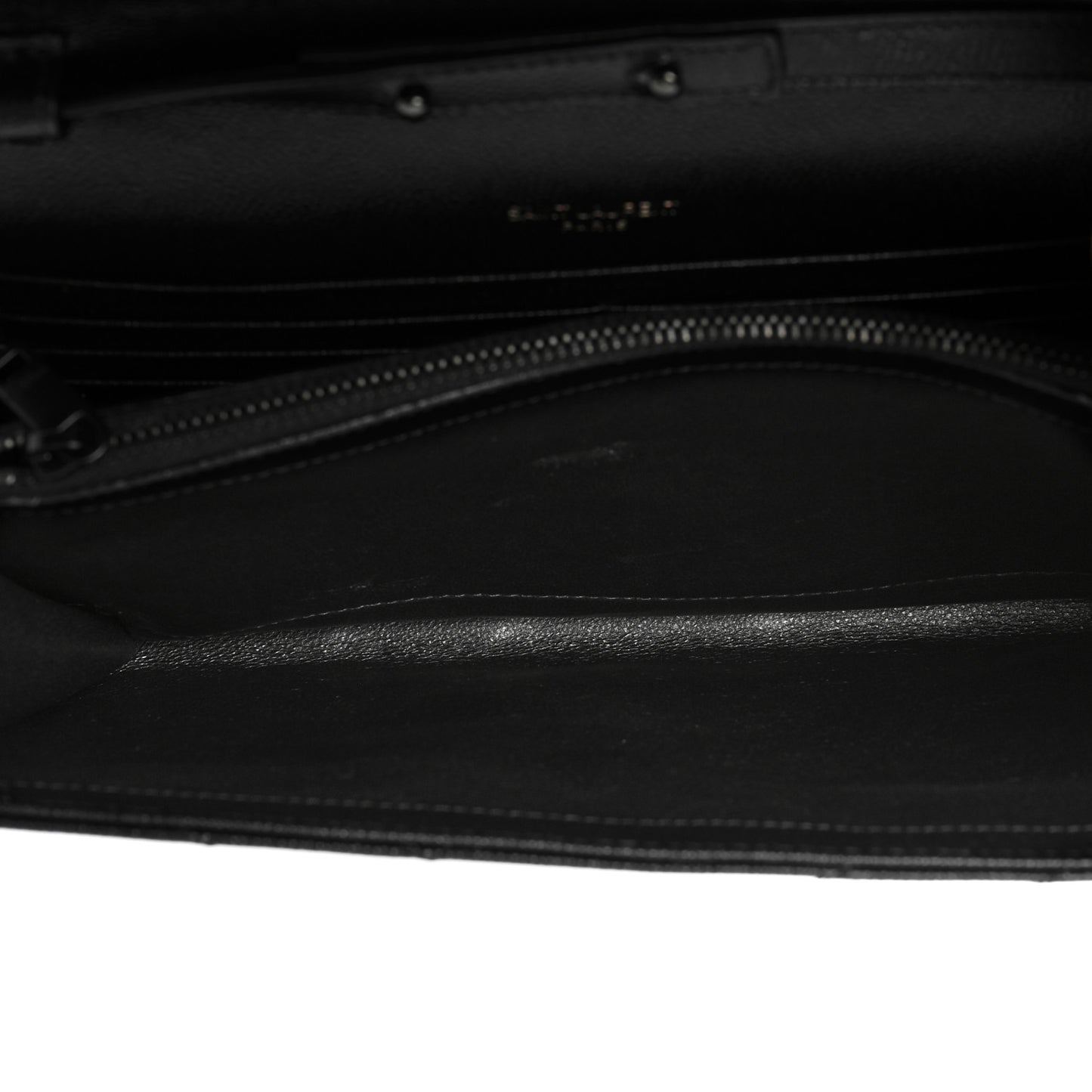 Grain De Poudre Matelasse Chevron Monogram Chain Wallet Black