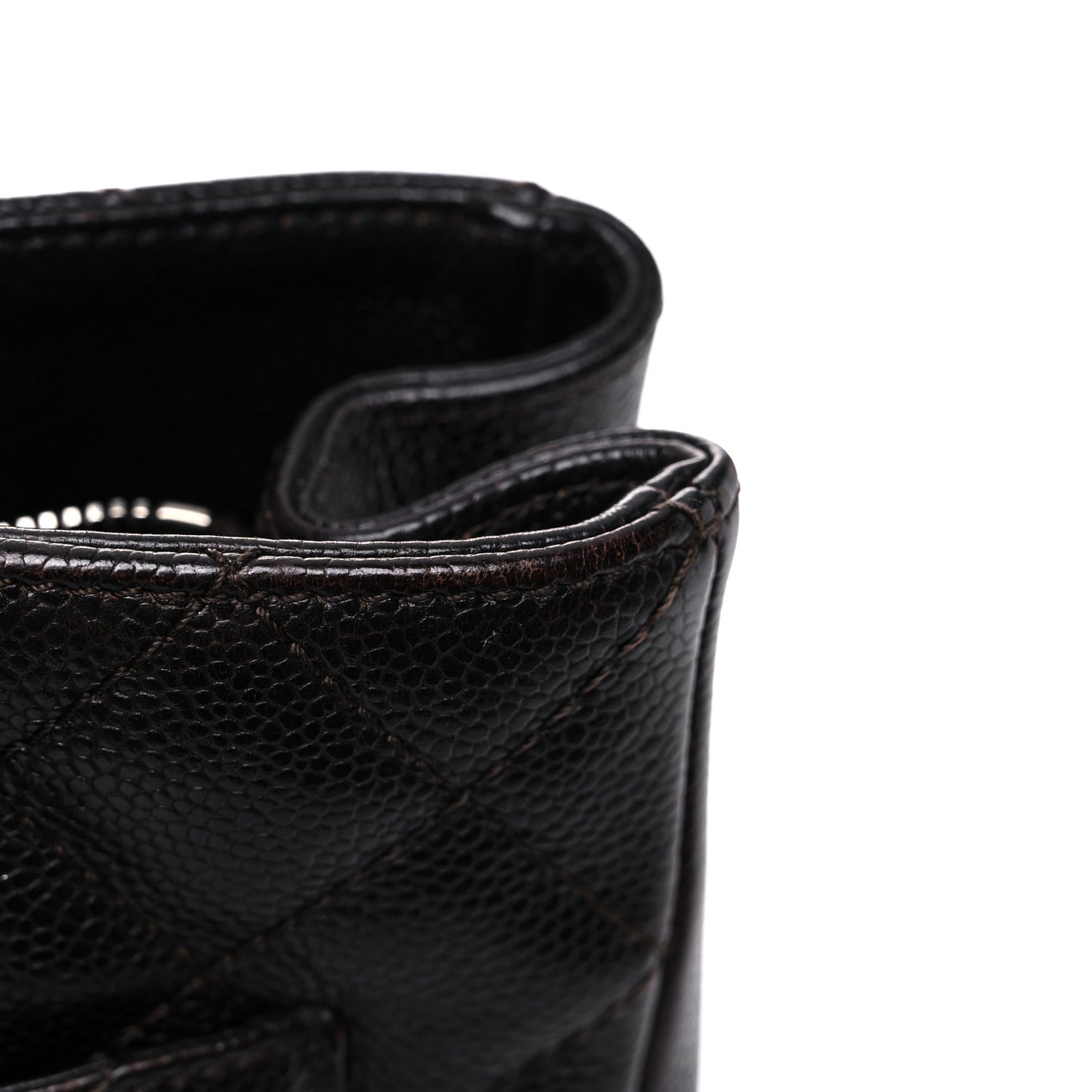 Caviar Quilted Grand Shopping Tote GST Dark Brown