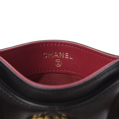 Chanel Shiny Goatskin Quilted 19 Card Holder Black 6 of 9