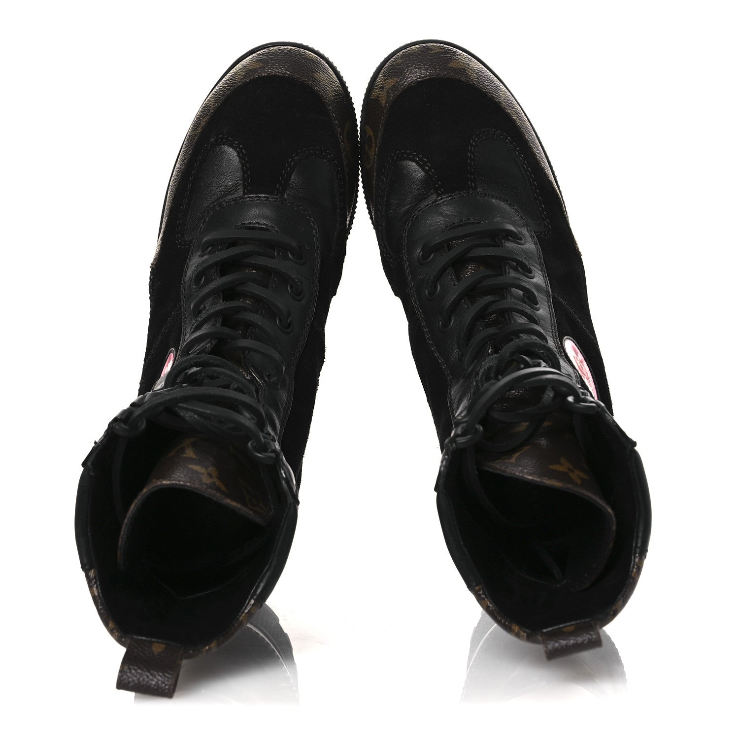 Louis Vuitton Suede Calfskin Monogram World Tour Platform Desert Boots 36.5 Black 2 of 14