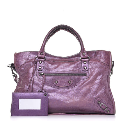 Balenciaga Agneau Classic Hardware City Metallic Purple 1 of 13