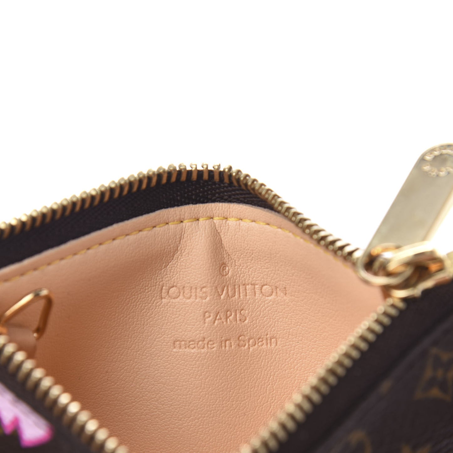 Monogram Cherry Blossom Key Pouch Brown