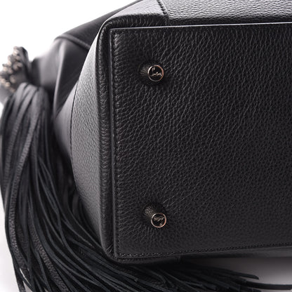Christian Louboutin Empire Calf Spikes Fringe Eloise Hobo Black 8 of 9