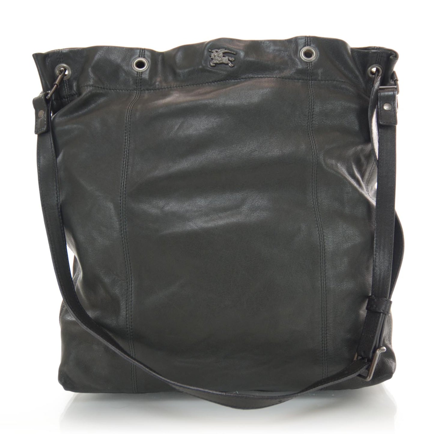 Leather Messenger Bag Black