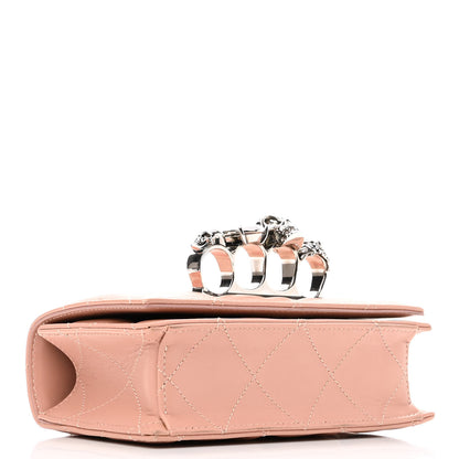 Alexander McQueen Lambskin Quilted Graffiti Skull Knuckle Crossbody Rose Gold 4 of 12